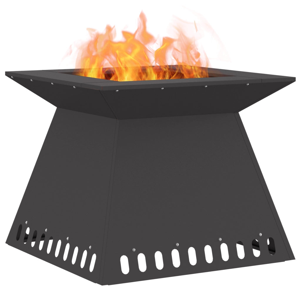 Focolare Nero 60x60x50 cm Acciaio