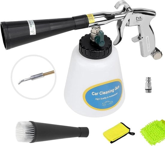 Pistolo di pulizia automatico con valvola regolabile per aspiratore - 60 l 6 ~ 92 bar pistolo di pulizia ad aria compressa - pistolo per interni pistolo portatile con setola metallica.
