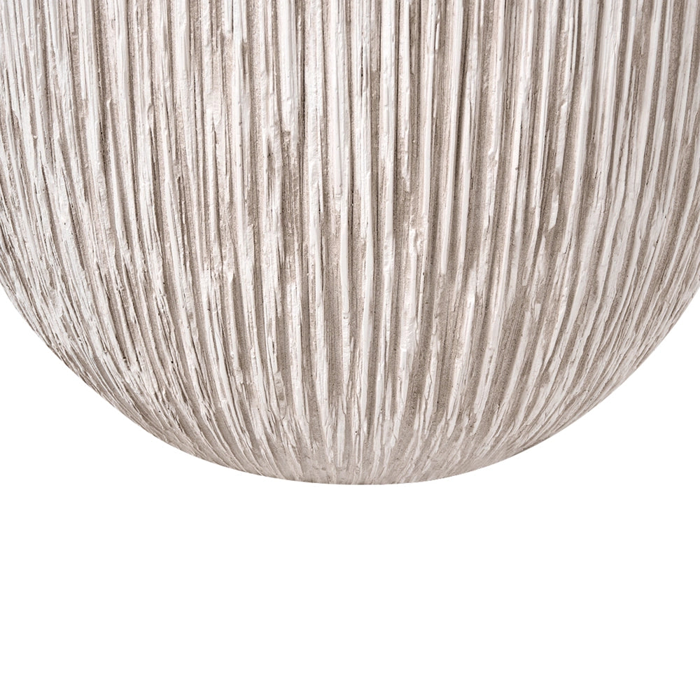 Vaso da fiori Beige chiaro Fioriera rotonda in fibra di argilla per uso interno ed esterno 42 x 42 x 39 cm Decorativa Design moderno Soggiorno Giardino