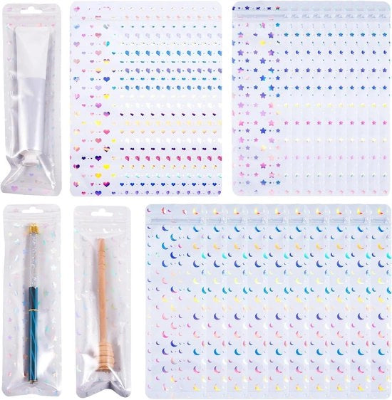 Set di 30 piccole tasche con chiusura a cerniera e finestra - Ideale per viaggi e archiviazione