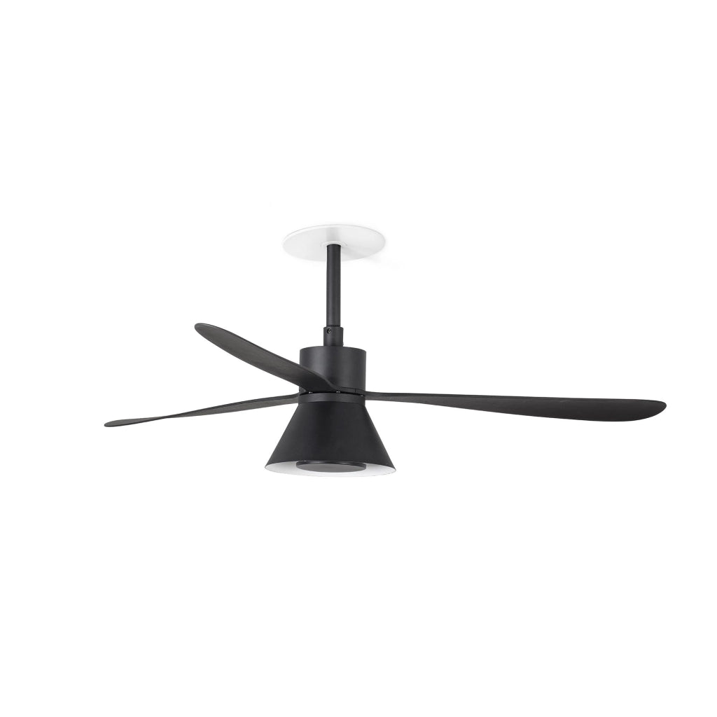 FARO Ventilatore a soffitto da incasso Amelia nero opaco acciaio motore DC 6 velocita funzione inversa per soffitti inclinati modello FARO-33761R1T