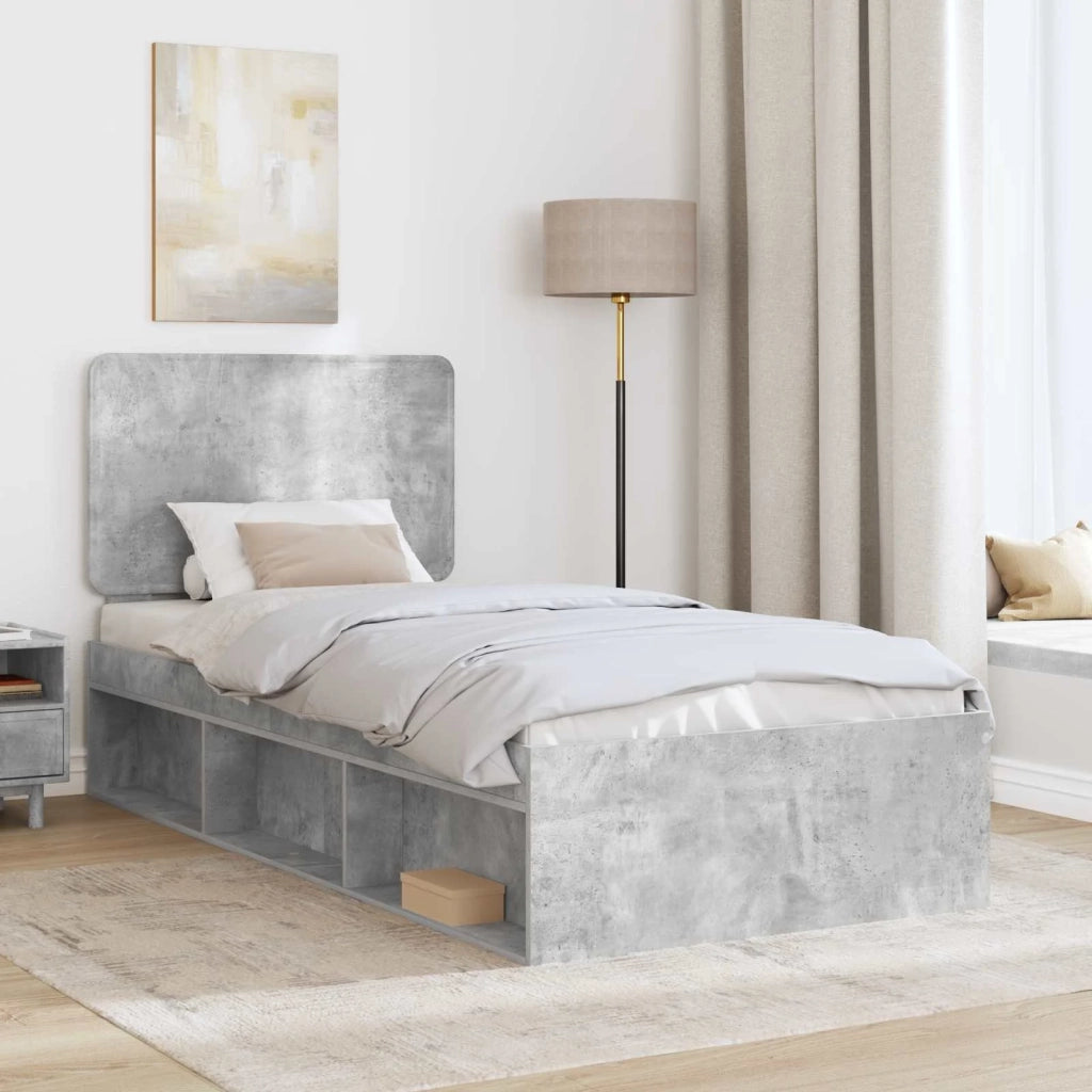 Struttura del letto Calcestruzzo 90 x 200 cm Pino massello 3412536