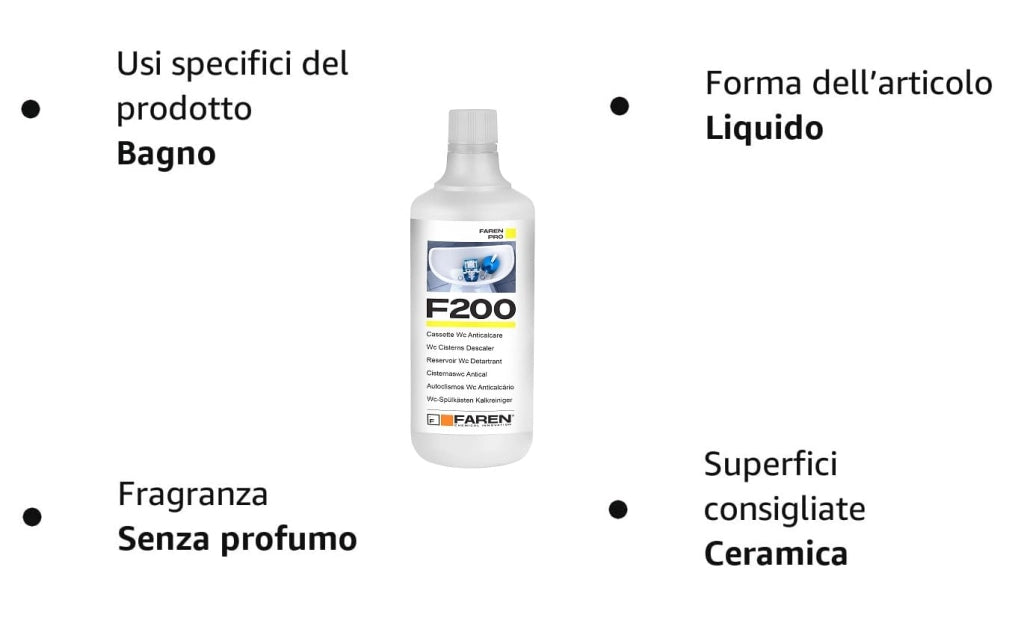 Trattamento Anticalcare Cassette WC F200 Faren 1 L