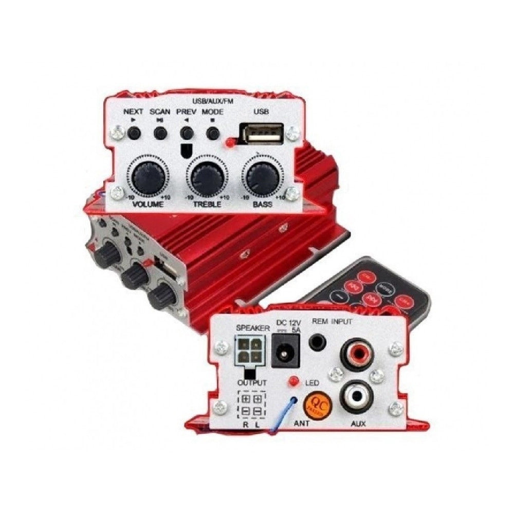 Trade Shop - Amplificatore Audio 12v Usb Mp3 Casa Auto 2 Canali Stereo 500w Telecomando Ma700 -