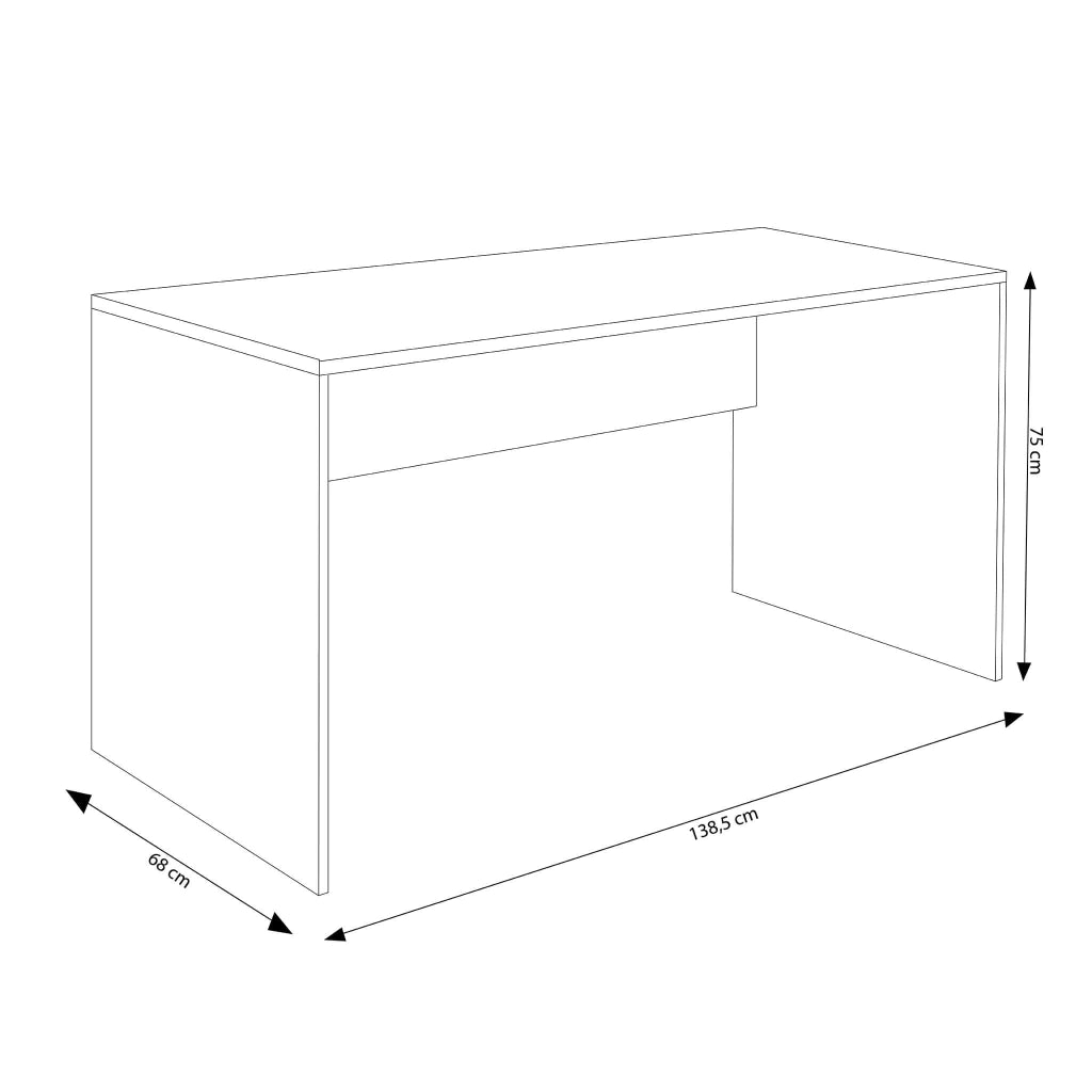 Scrivania Moderna effetto Legno in Legno Composito cm 135x74x67 - WINSTON