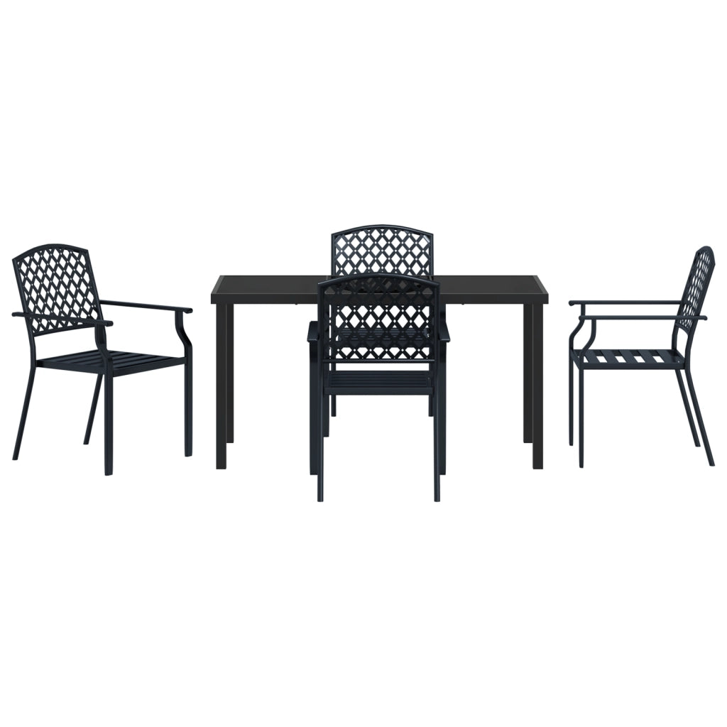 Set da Pranzo da Giardino in Acciaio Anthracite
