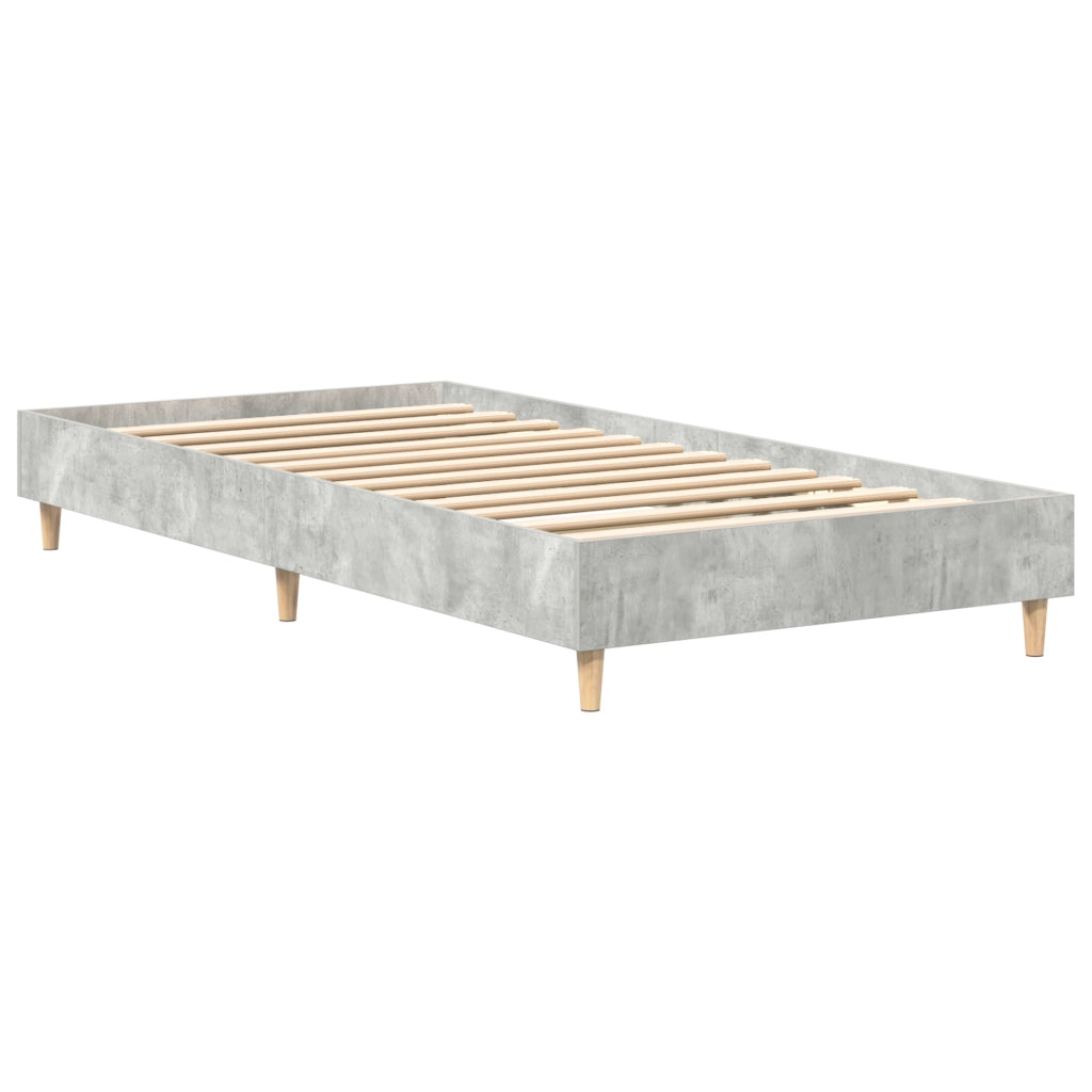 Struttura Letto  90x200 cm Grigio Cemento in Legno Ingegnerizzato