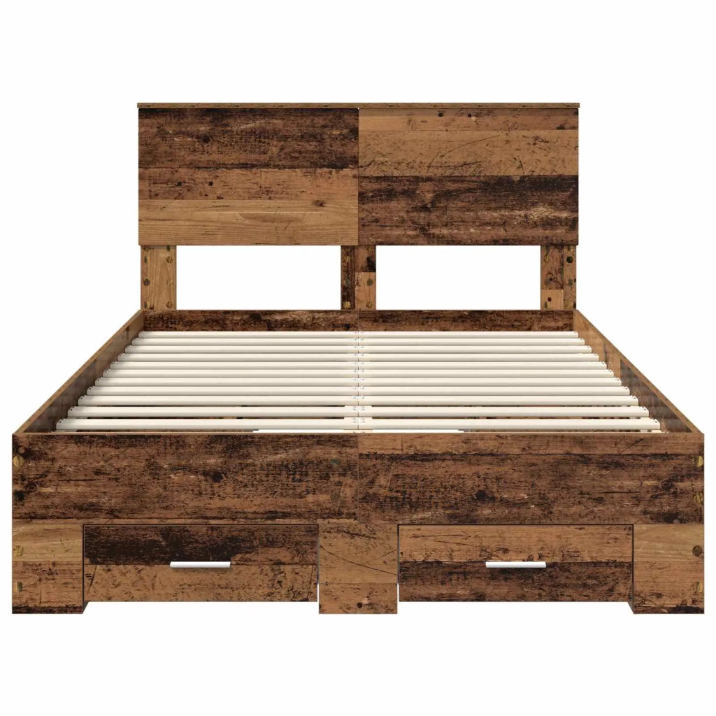 Struttura del letto con testiera-Giroletto con Testiera Legno vecchio 120 x 190 cm 400397
