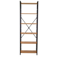 Libreria 6 ripiani 60x28xh184,5 cm in Metallo e Legno Achille Naturale