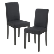 Set Hamburg di 2 Sedie Imbottite da Sala con Rivestimento in Tessuto Nero [en.casa]