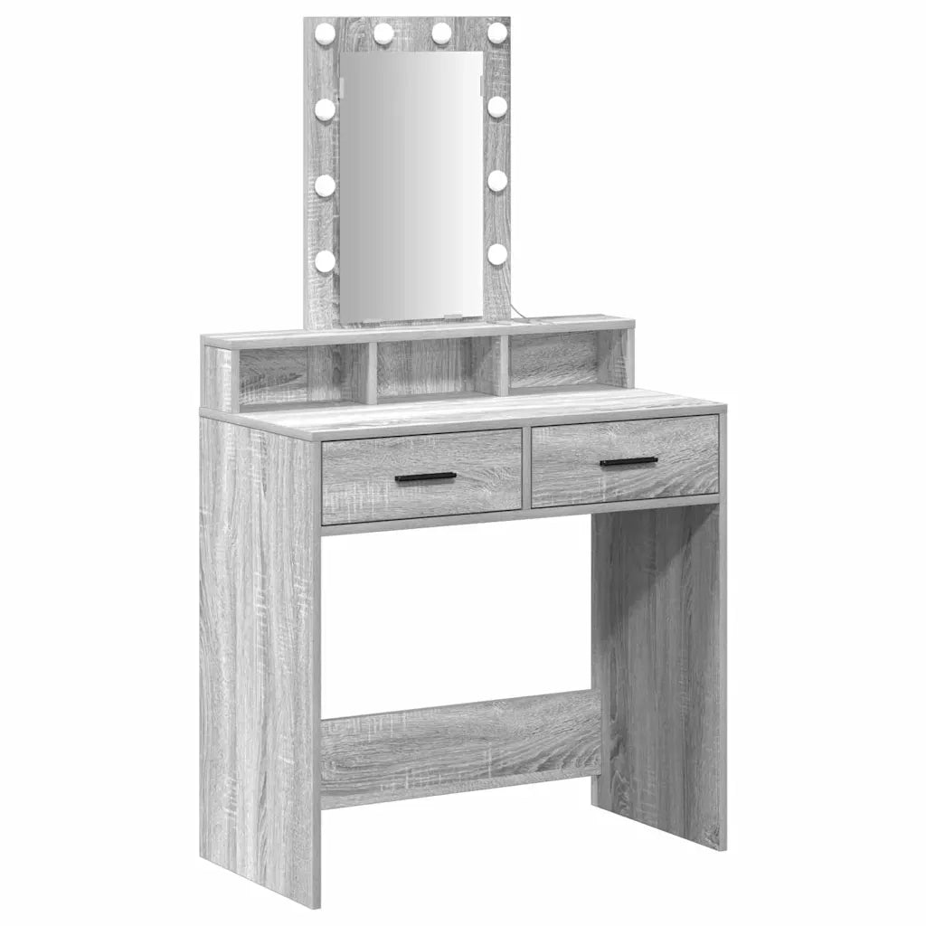 Toeletta | Tavolo da Trucco Grigio 79 x 41 x 140 cm Legno multistrato