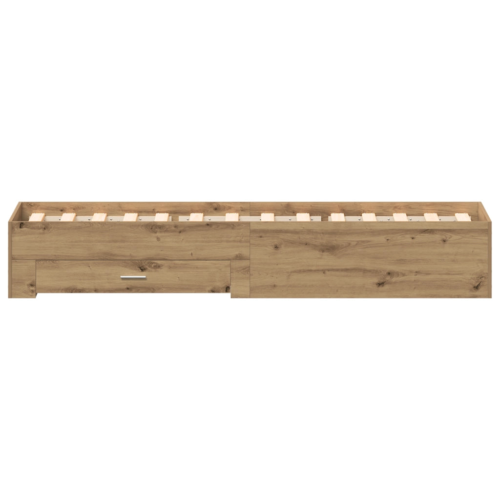Struttura del Letto Rovere Artigianale 100x200 cm Legno Ingegnerizzato