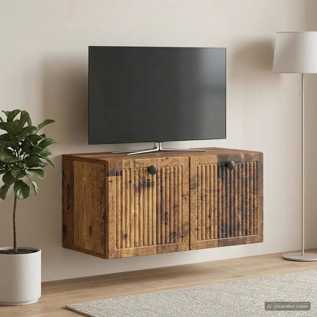 Mobile Porta TV da Muro Legno antico 59,5 x 31 x 30 cm 898033