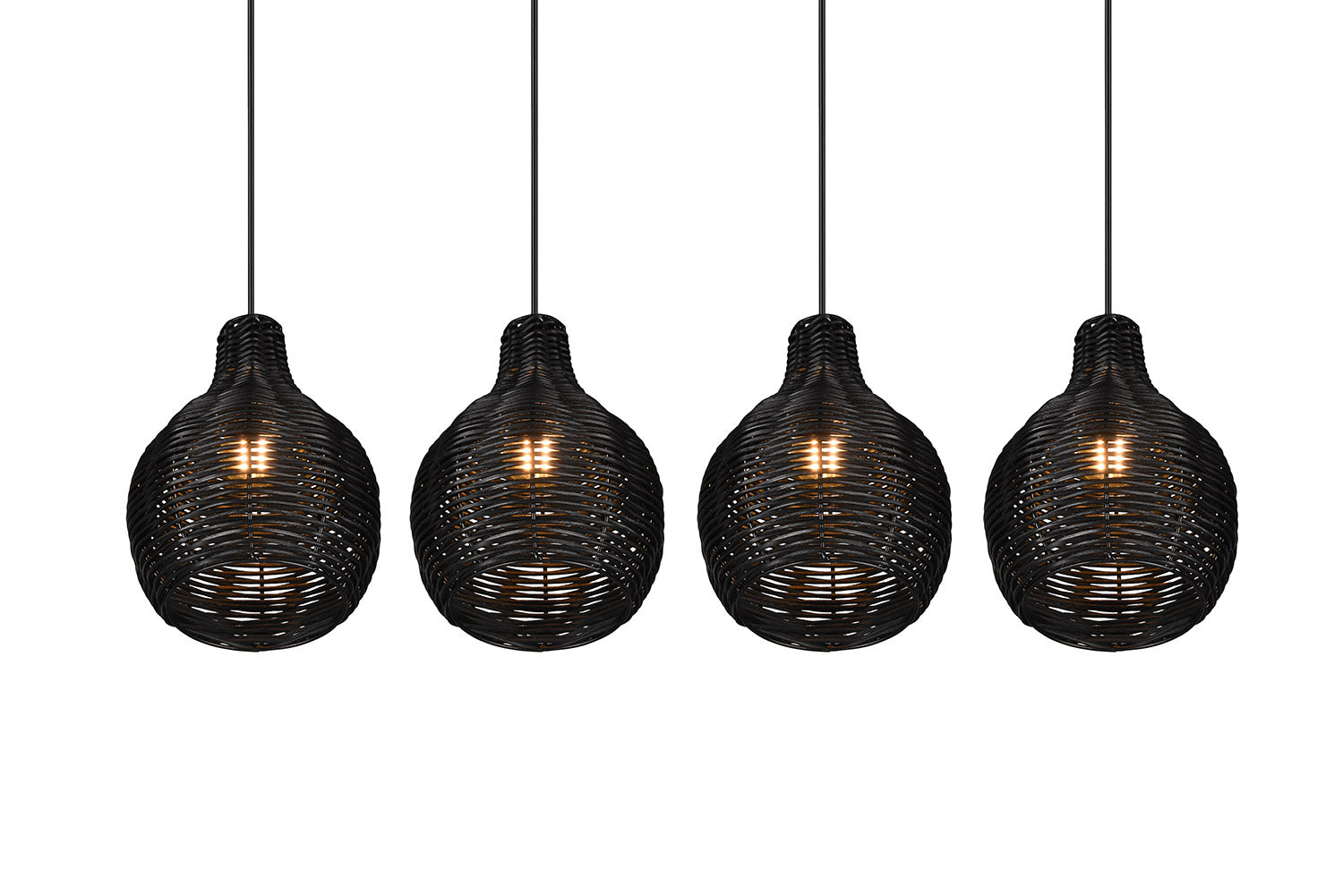 Lampada a Sospensione da Interno Attacco E14 in Tessuto Nero