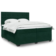Giroletto a Molle con Materasso Verde Scuro 200x200 cm Velluto 3293317