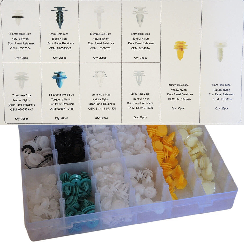 Trade Shop - 210 Pz Plastica Trim Clip Rivetti Clip Kit Fermi Di Spinta Per Auto Abitacolo -