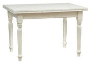 Biscottini Tavolo Country allungabile in legno massello di tiglio finitura bianca anticata L120xPR80xH80 cm. Made in Italy