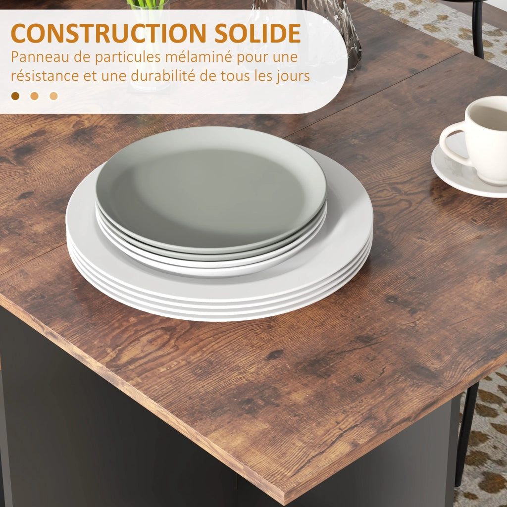 Tavolo da pranzo pieghevole ed estensibile ¨C zephmum ¨C rustico nero 120x72x75 cm