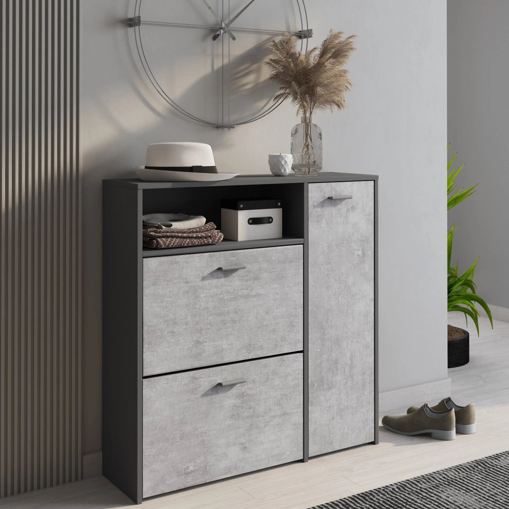Scultore, Mobile da Ingresso 4/5 Paia, 26.60x91.50x94.00h cm Grigio Antracite
