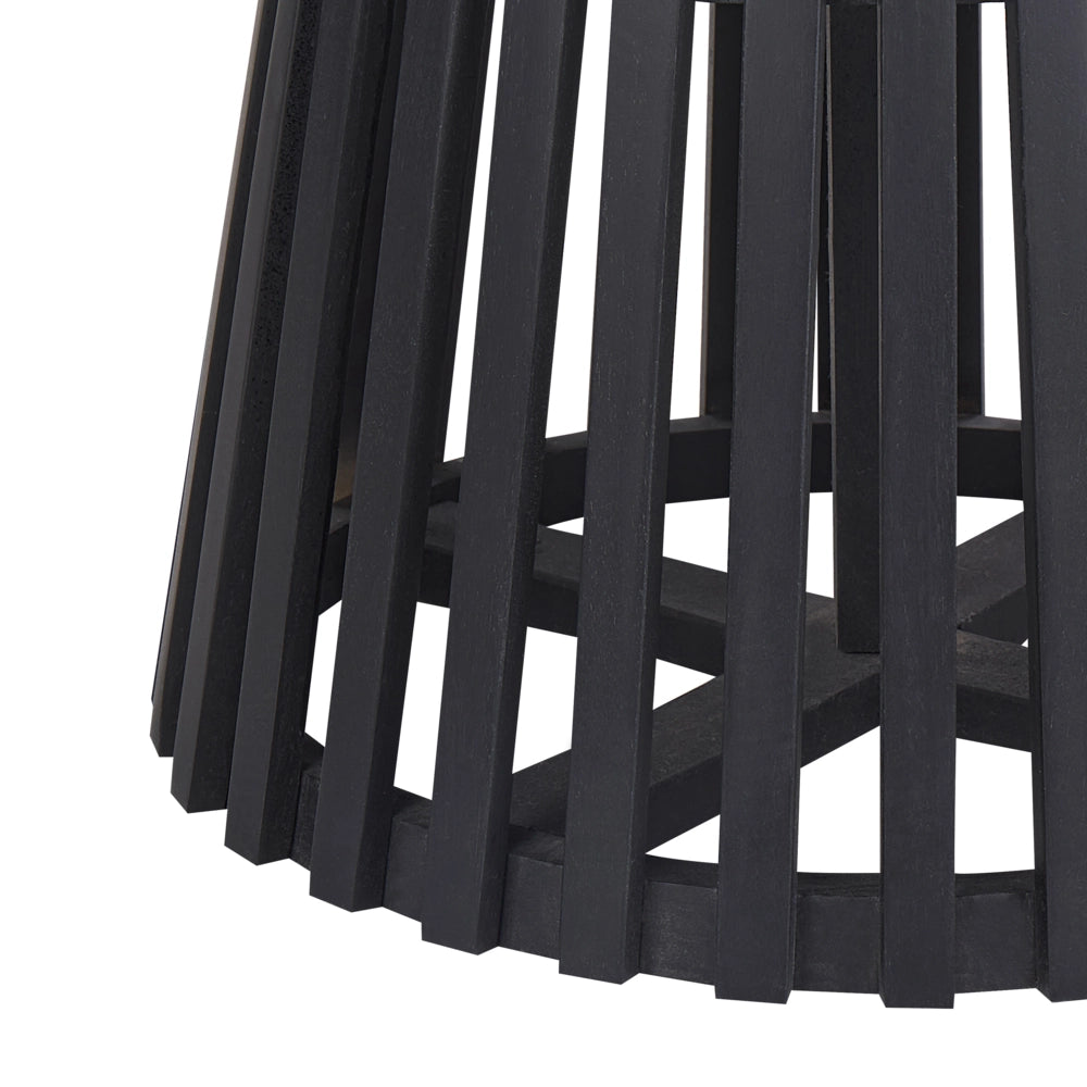 Tavolo da pranzo rotondo moderno per 4 persone 120 cm in legno d'acacia nero stile moderno contemporaneo sala da pranzo