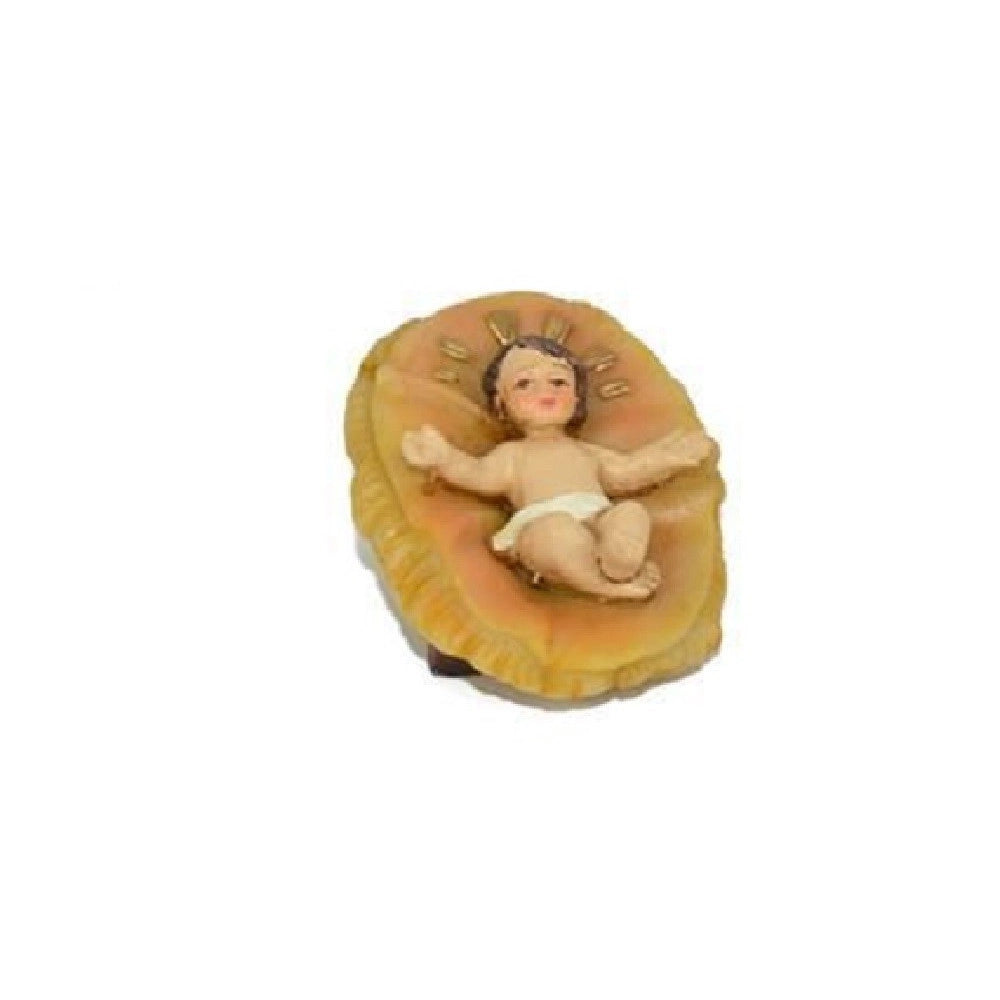Trade Shop - Statuina Culla Bambinello Per Presepe In Resina 4.5x2x6cm Decoro Natale Natività -