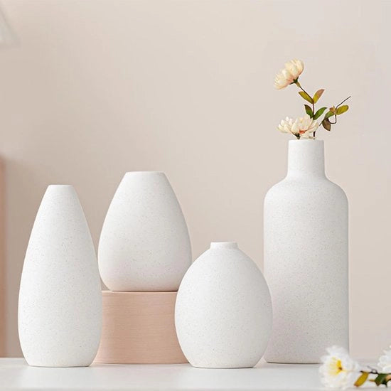 Vasi ceramici bianchi - set da 4 - duraturi e multifunzionali