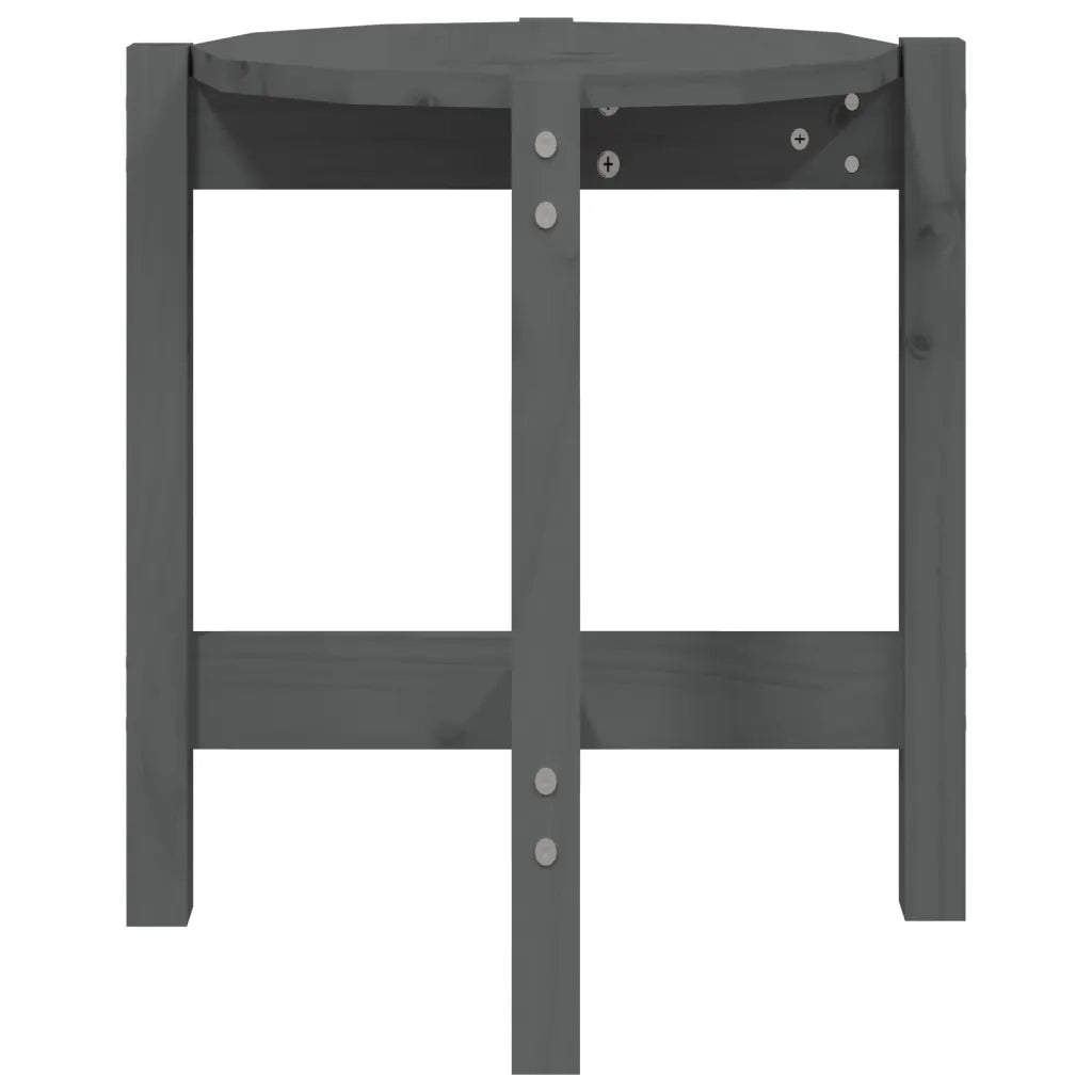 Tavolino da Salotto Grigio Ã˜ 42,5x45 cm Legno Massello di Pino cod mxl 19643