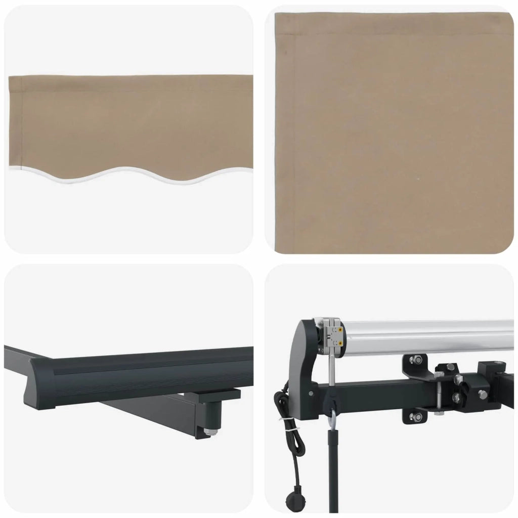 Tenda Retrattile Beige 500 × 350 cm Tessuto e Alluminio 3331531