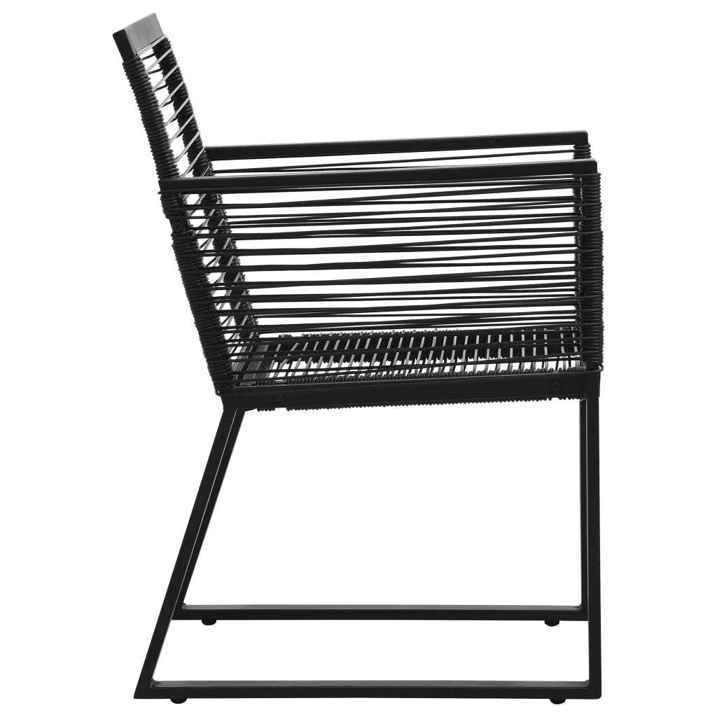 Set da Pranzo da Giardino 5 pz in Rattan PVC Nero 3060214