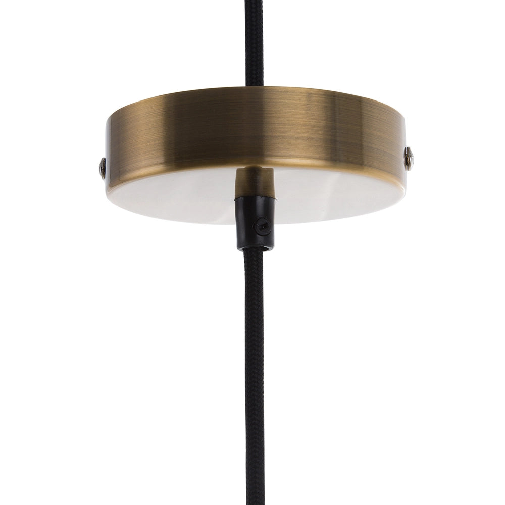 Lampada a Sospensione Vetro Trasparente Metallo Forma Rotonda 1 Luce Classica