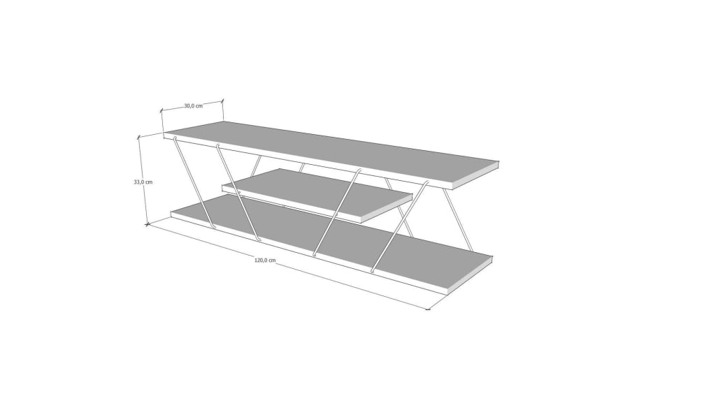 Mobile TV in legno "April" - 120 x 30 x 33 cm - Bianco/Nero