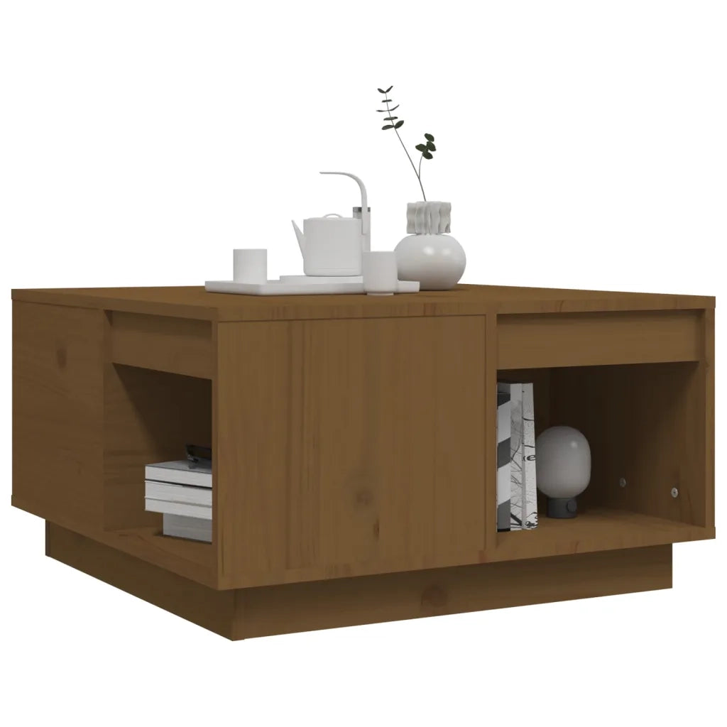 Tavolino da Salotto ambra 60x61x32,5 cm Legno Massello di Pino 814532