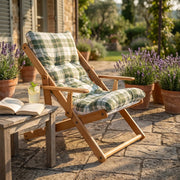 Poltrona Sdraio 3 posizioni con cuscino in Cotone Legno cm 84x60x100 - OZZY