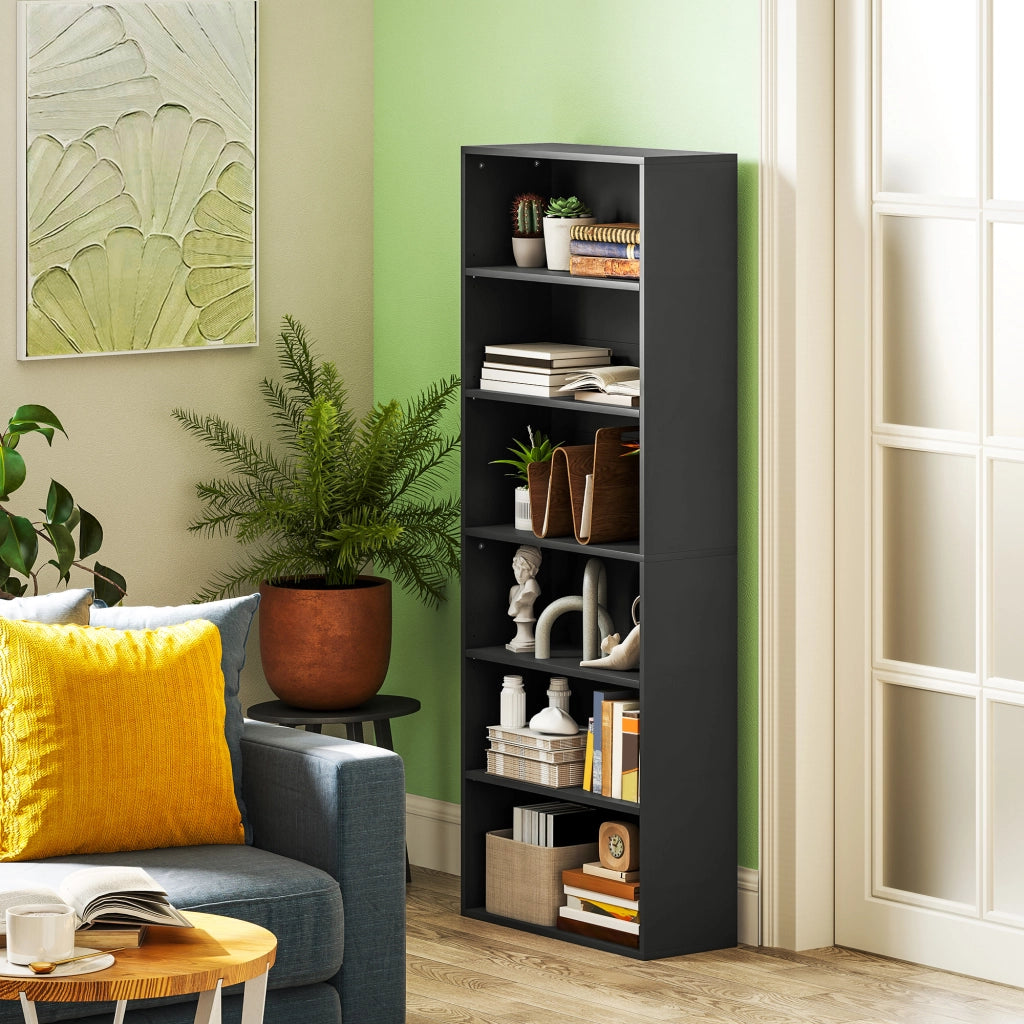 Libreria 6 ripiani scaffale mobile stoccaggio ¨C Xylo ¨C nero 60x24x158,5cm