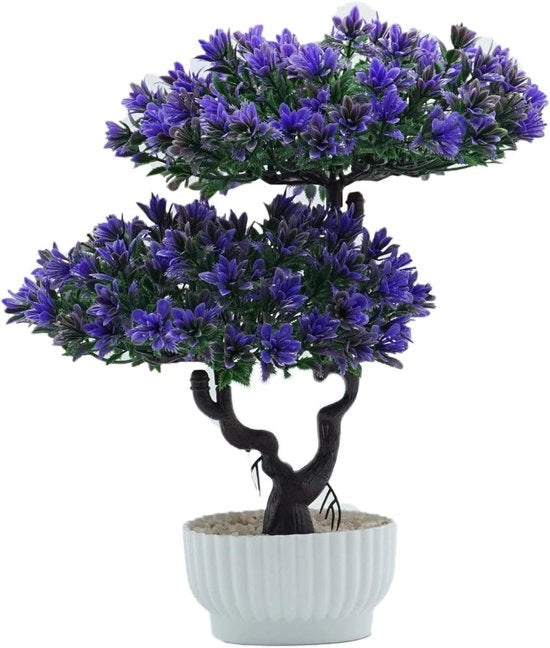 Allettamento Plus - Pianta Bonsai Artificiale, 12" Nep Pianta per Interni, Decorazione Bonsai Giapponese, Blu, per Decorazione Casa e Ufficio