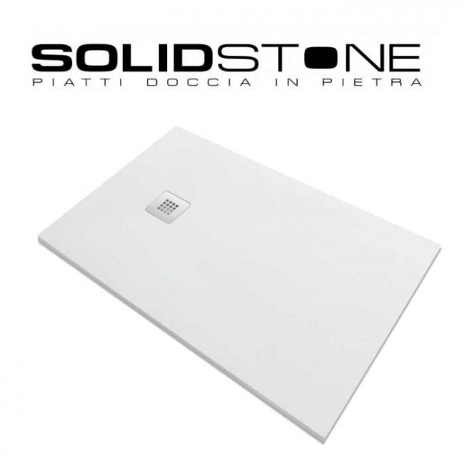Piatto doccia in pietra SOLIDSTONE alto 2,8cm - Bianco RAL 9003 - Misura: 70x140 x 2,8h