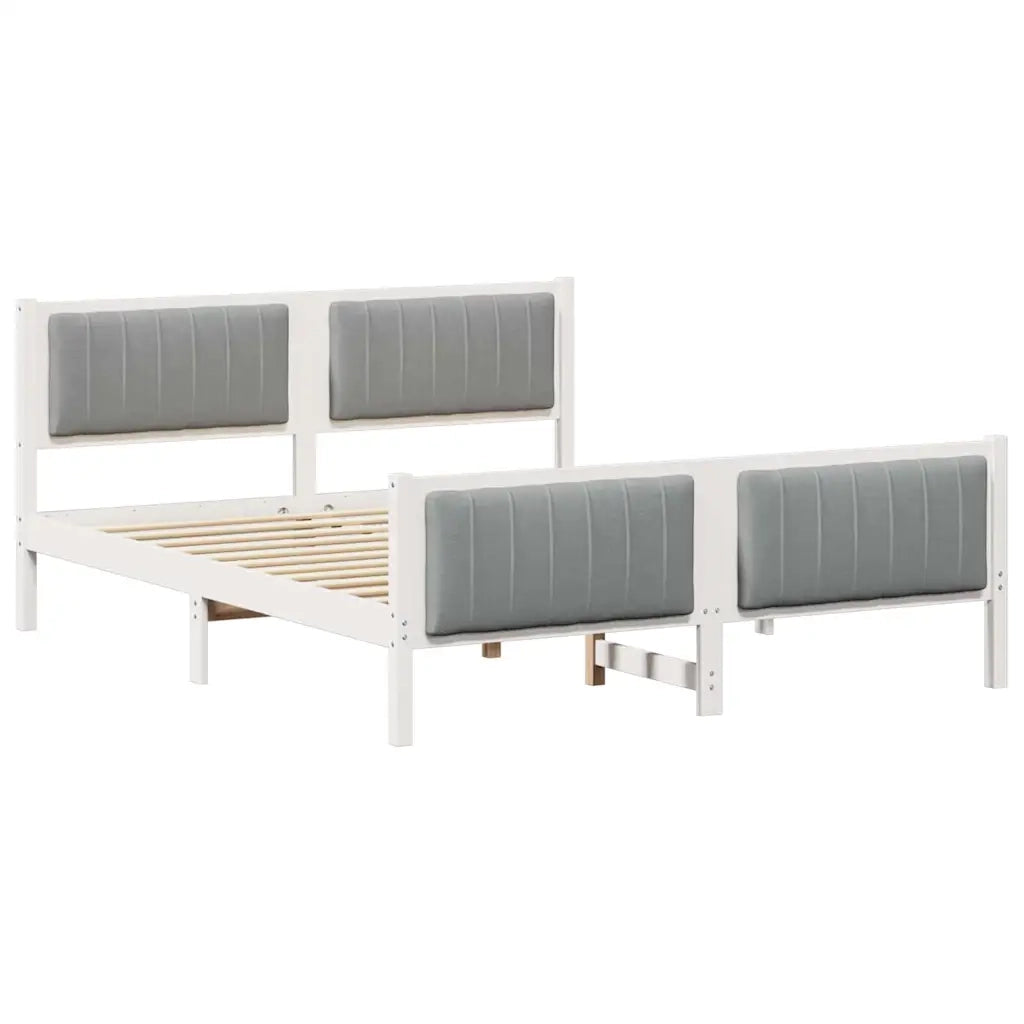 Struttura del Letto Bianco e grigio chiaro 150 x 200 cm 3394317