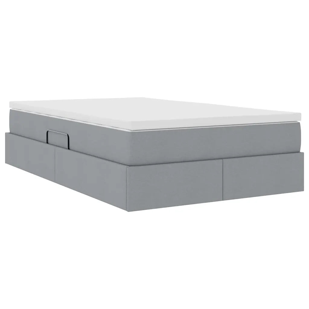 Letto con contenitore e materasso Grigio chiaro 120 x 200 cm