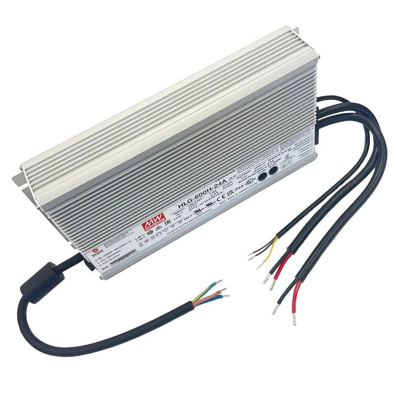 MW MEAN WELL HLG-600H-24A Alimentatore Led Driver CV CC IP67 600W 24V 25A Input 220V e 110V