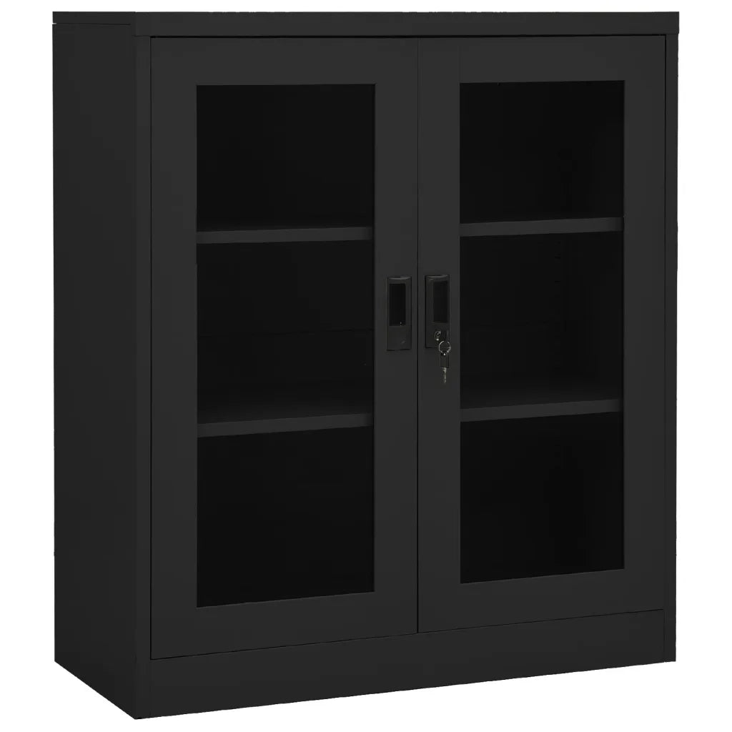 Armadio Ufficio con Fioriera Antracite 90x40x128 cm in Acciaio