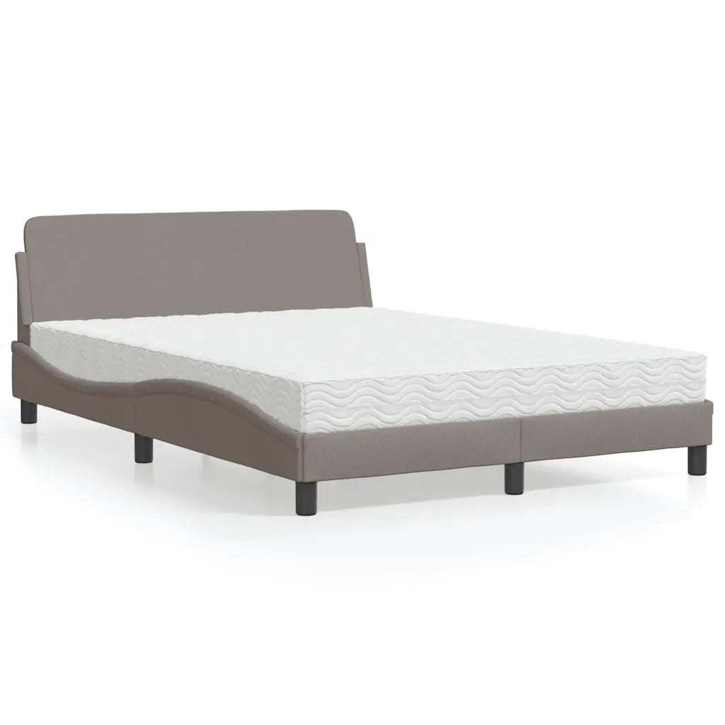 Letto con Materasso Dover Tortora 140x200 cm in Tessuto 3208408