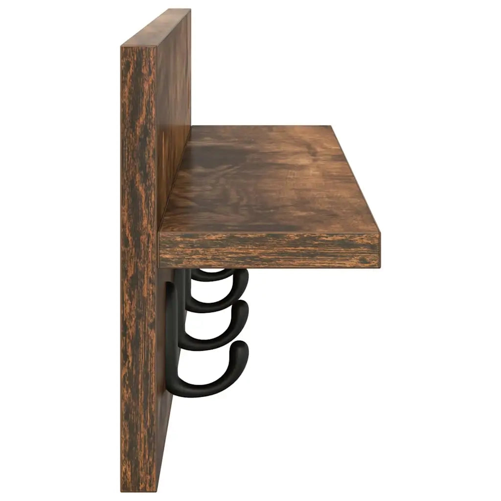 Appendiabiti a muro Rovere fumé 60 x 10,5 x 18 cm 874391