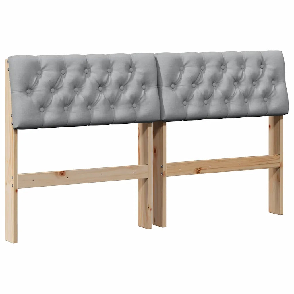 Testiera imbottita Grigio chiaro 135 cm Pino massello 879179