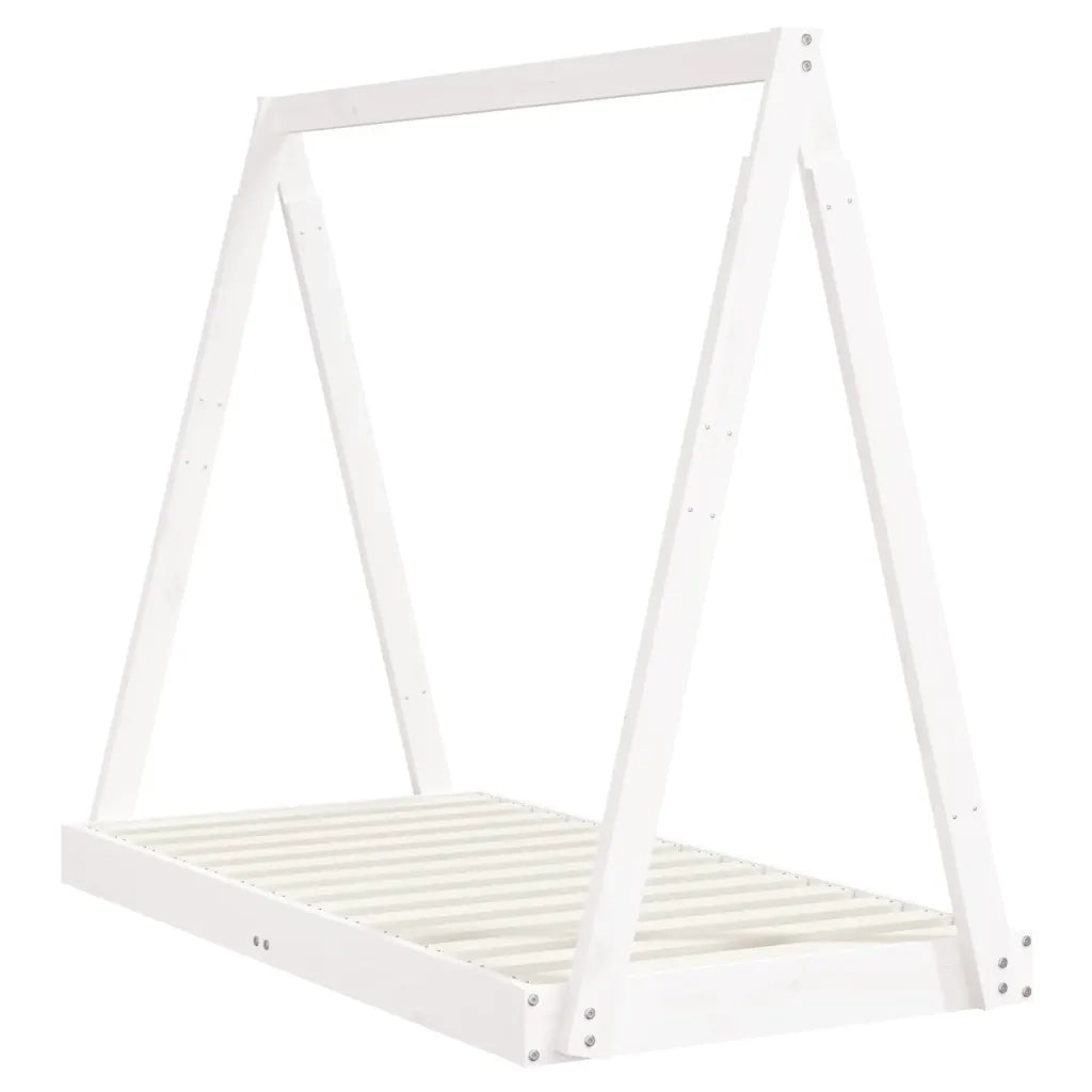 Giroletto per Bambini Bianco 70x140cm in Legno Massello di Pino 834526