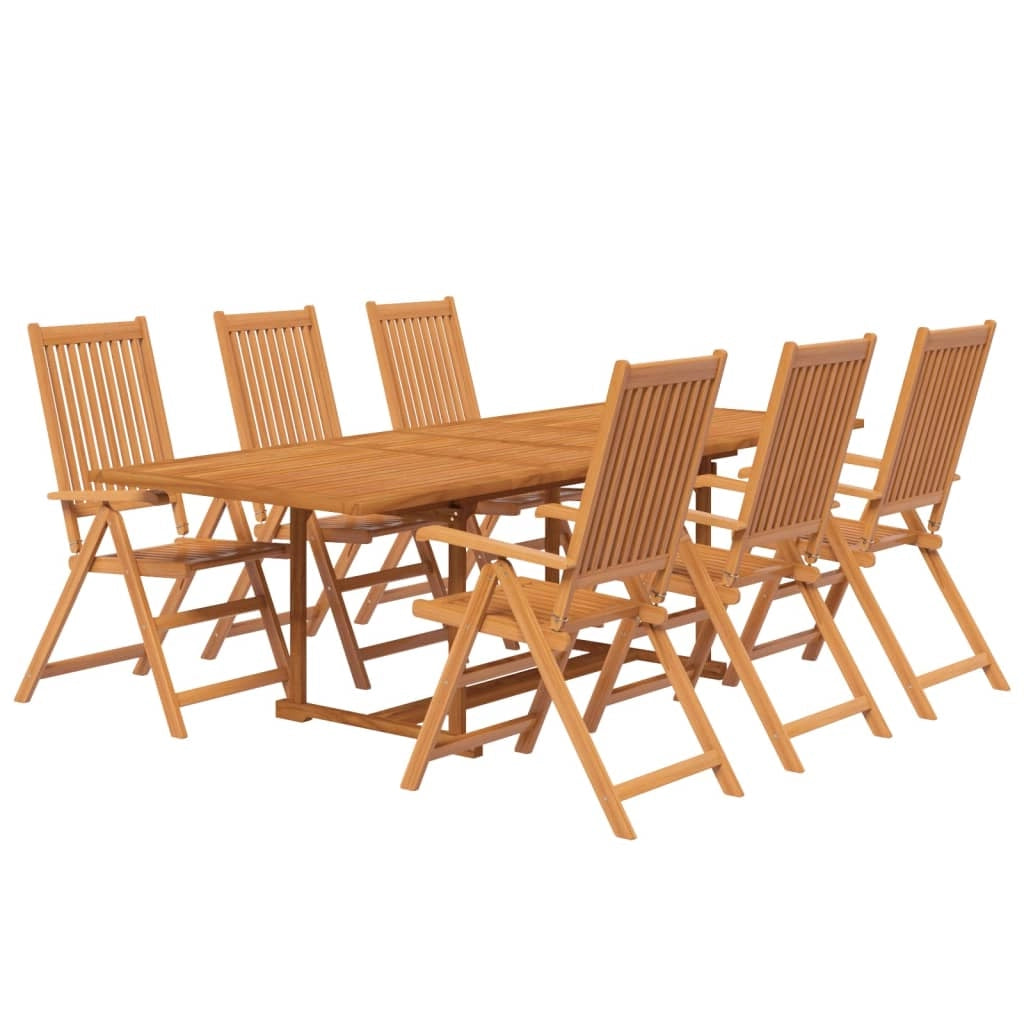 Set da pranzo da giardino per esterni composto da 7 pezzi in legno massello di acacia 02_0013931