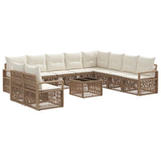Set Divano da Giardino 11 pcs Beige polyrattan