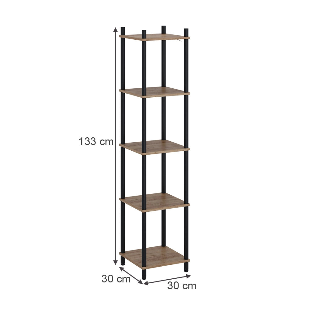 Vicco Libreria Quercia dorata/antracite 30 x 133 cm 5 ripiani