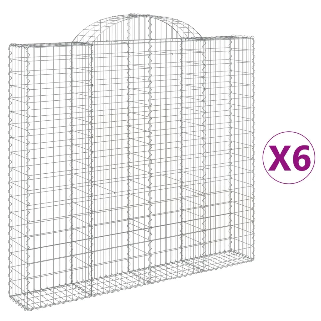 Cesti Gabbioni ad Arco 6 pz 200x30x180/200 cm Ferro Zincato