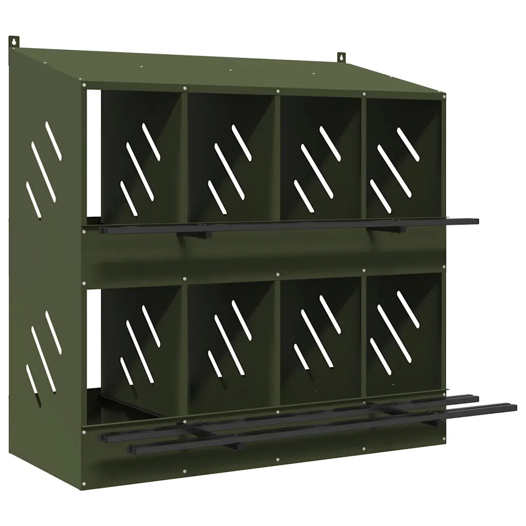 Nido per Polli con 8 Scomparti in Metallo Verde Oliva CFW6710251