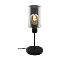 Lampada Da Tavolo Moderna Fumi Metallo Nero 1 Luce E27 39,5Cm
